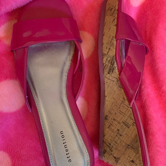 PINK Patent Leather (style) Wedge Shoes - Picture 2 of 3